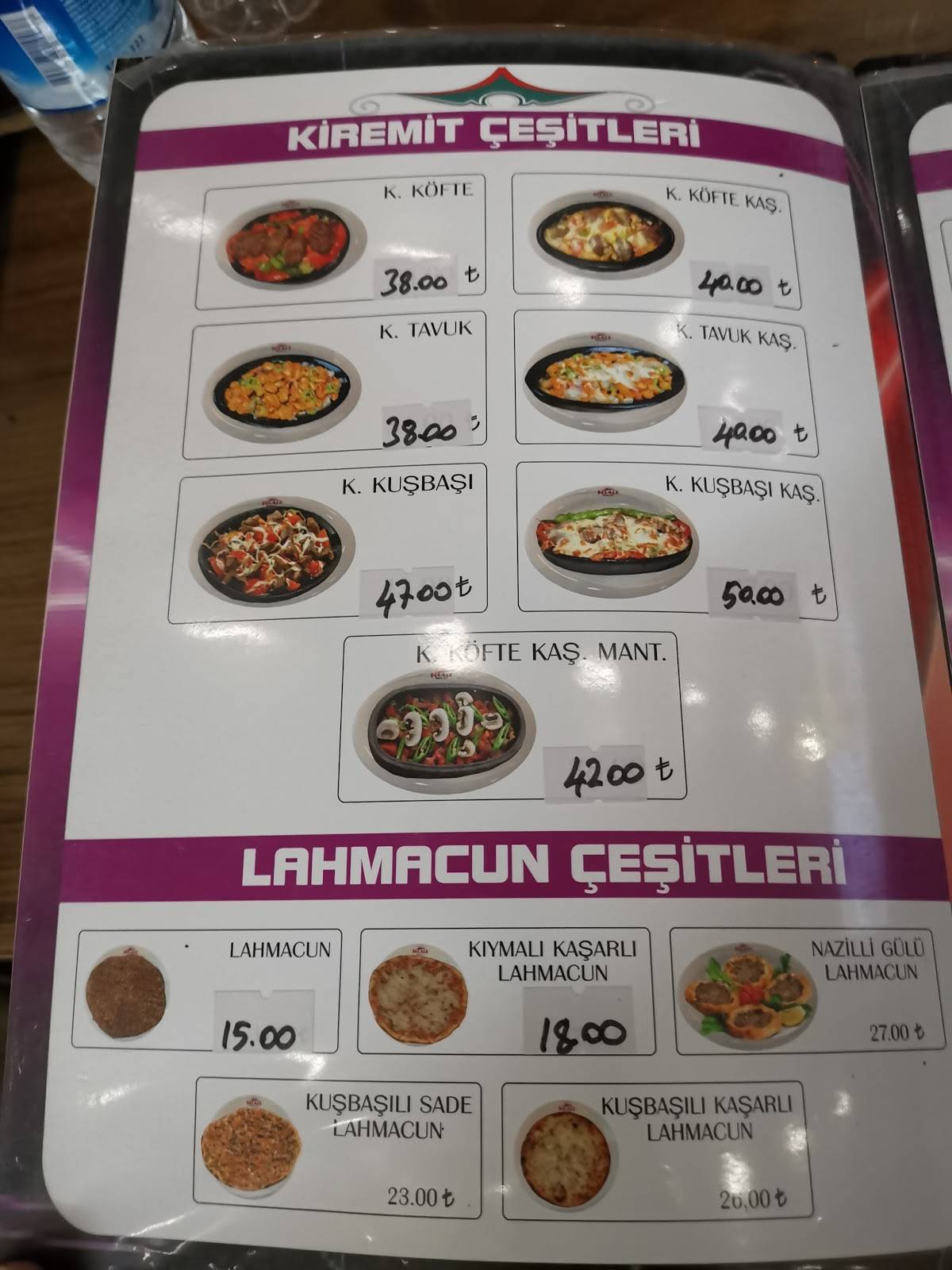 Лаваш Озшелале меню