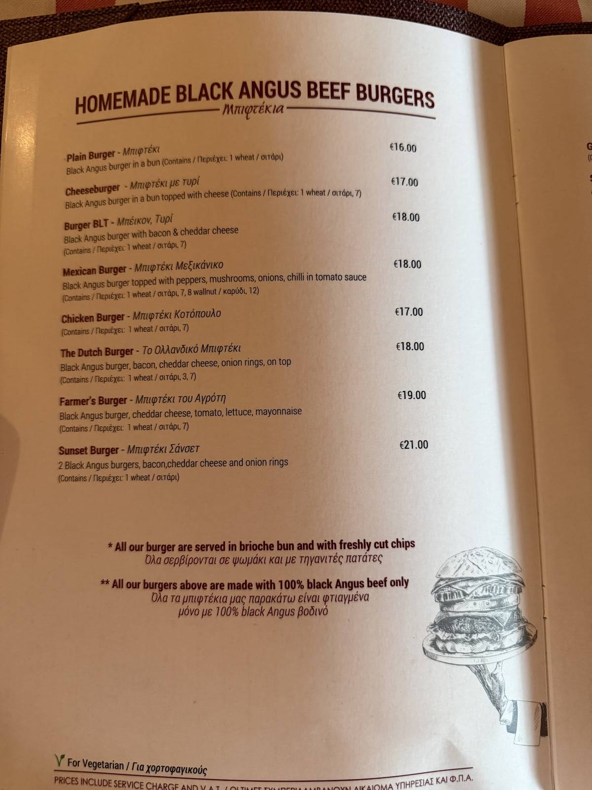 SUNSET Restaurant and Tavern меню