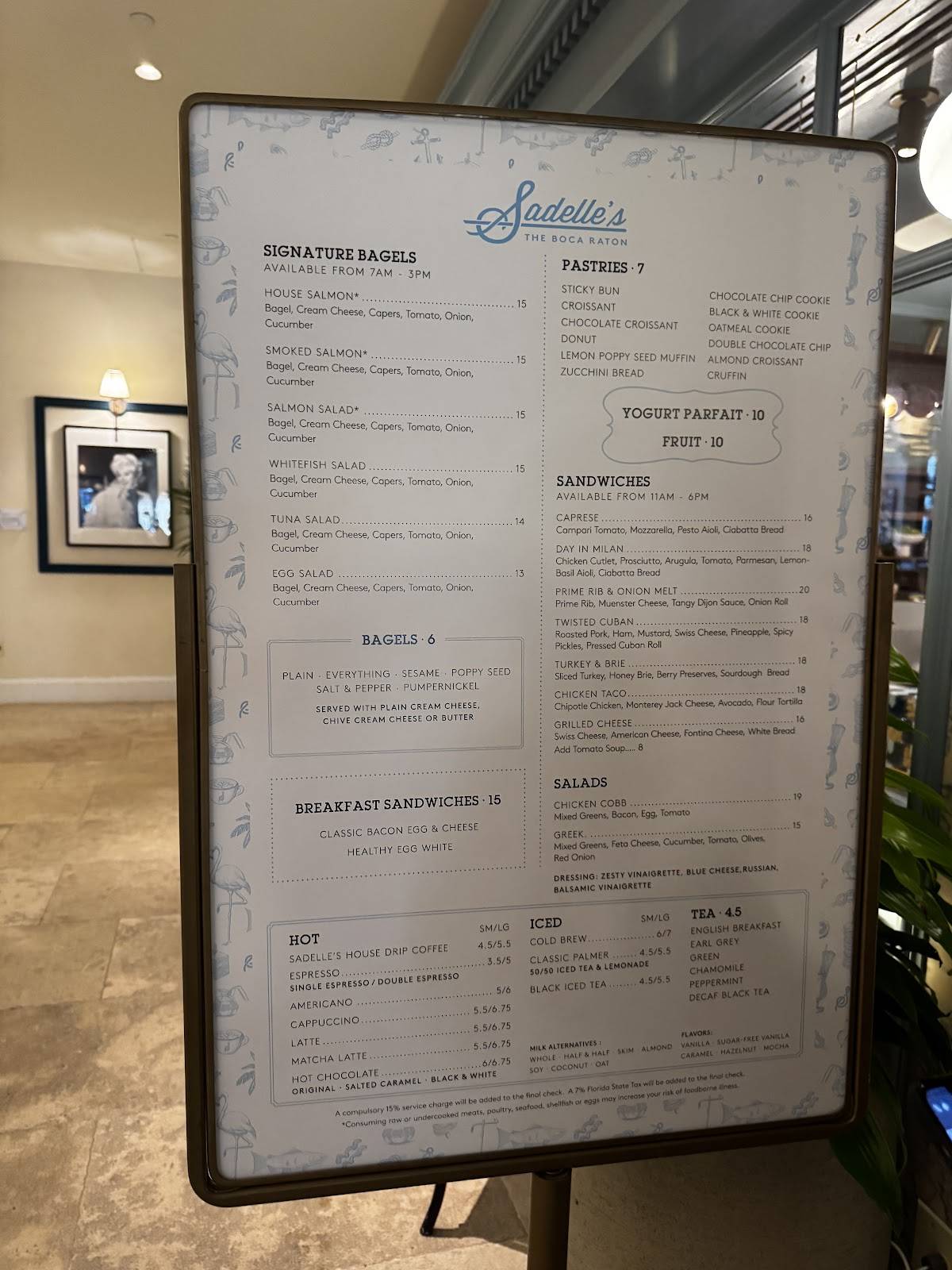 Sadelle's at The Boca Raton меню