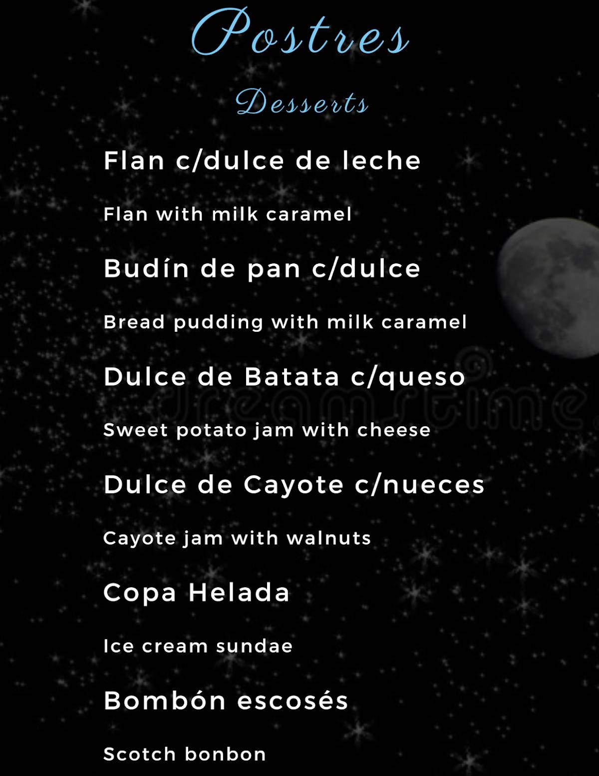 Peña La Noche Contigo меню