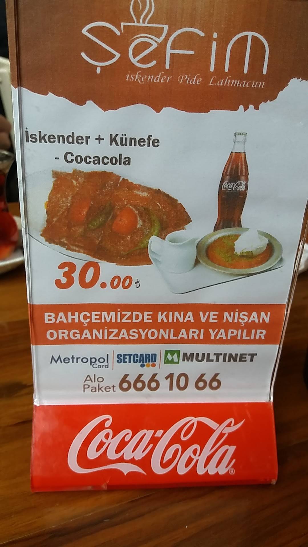 Sefim İskender меню