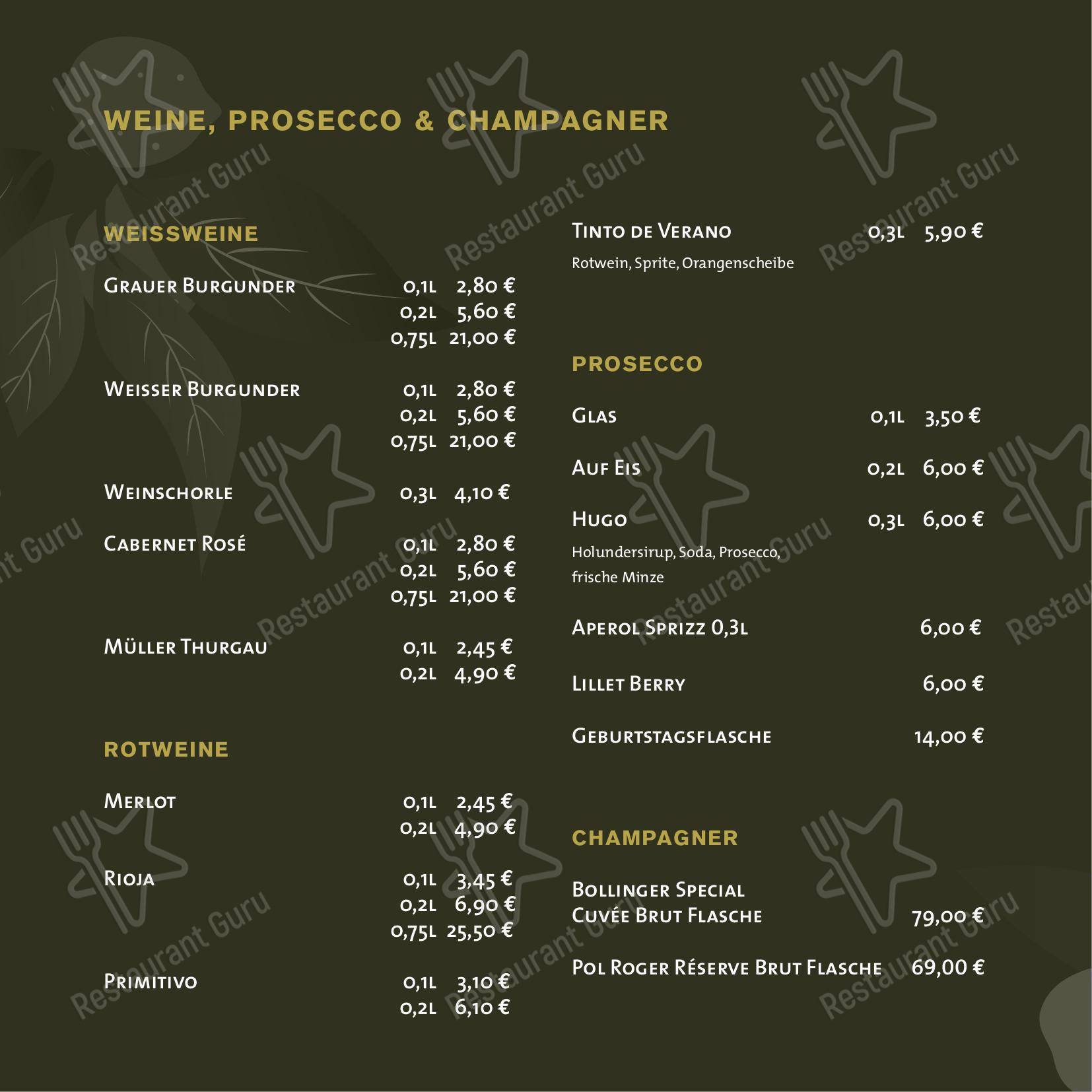 Меню паба и бара Bar Seña - Lunch Menu