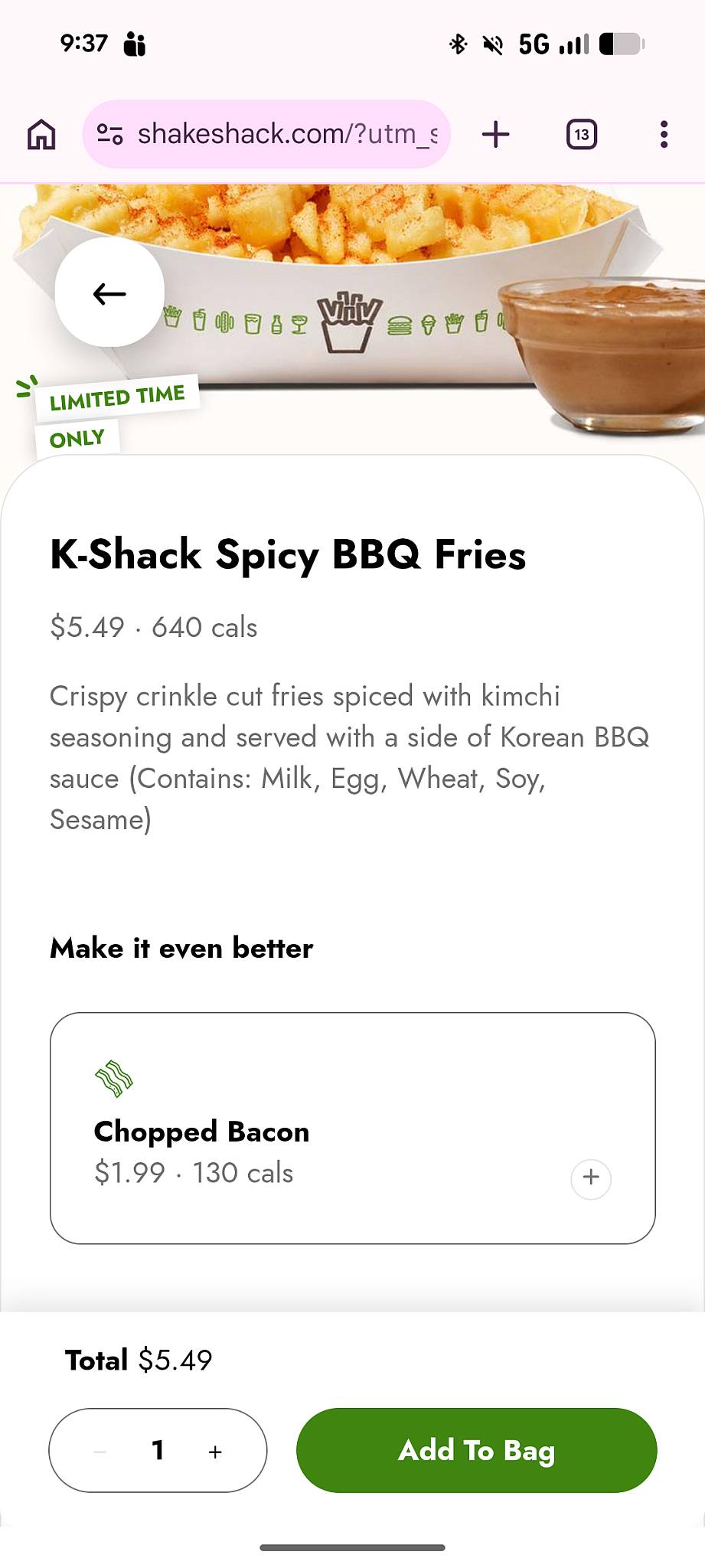 Shake Shack Prudential Center меню
