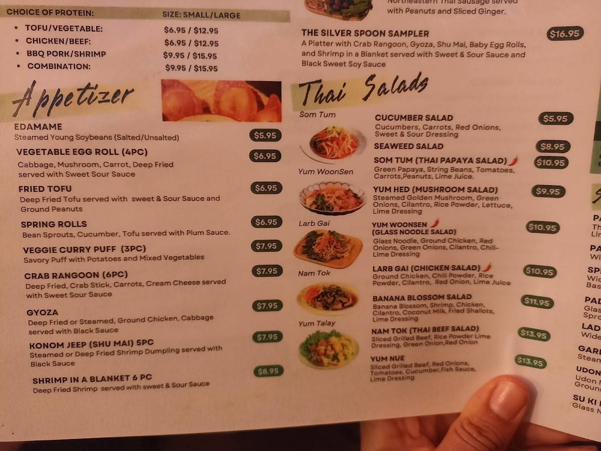 Silver Spoon Thai Restaurant меню