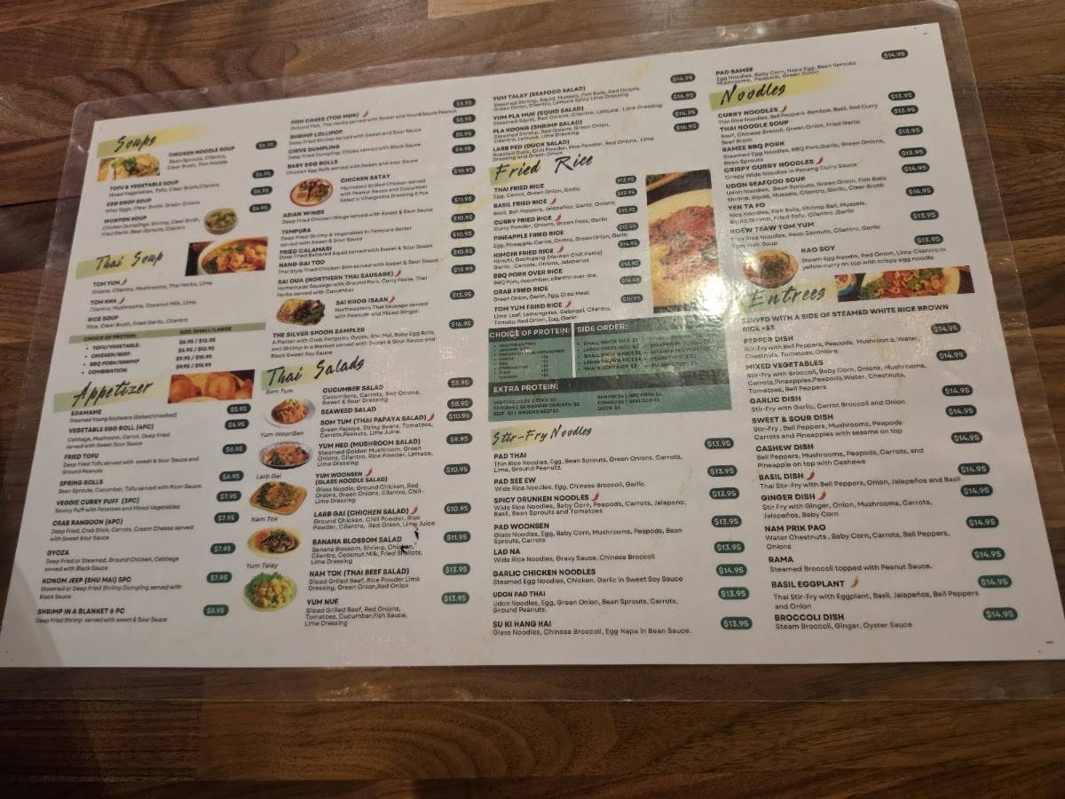 Silver Spoon Thai Restaurant меню
