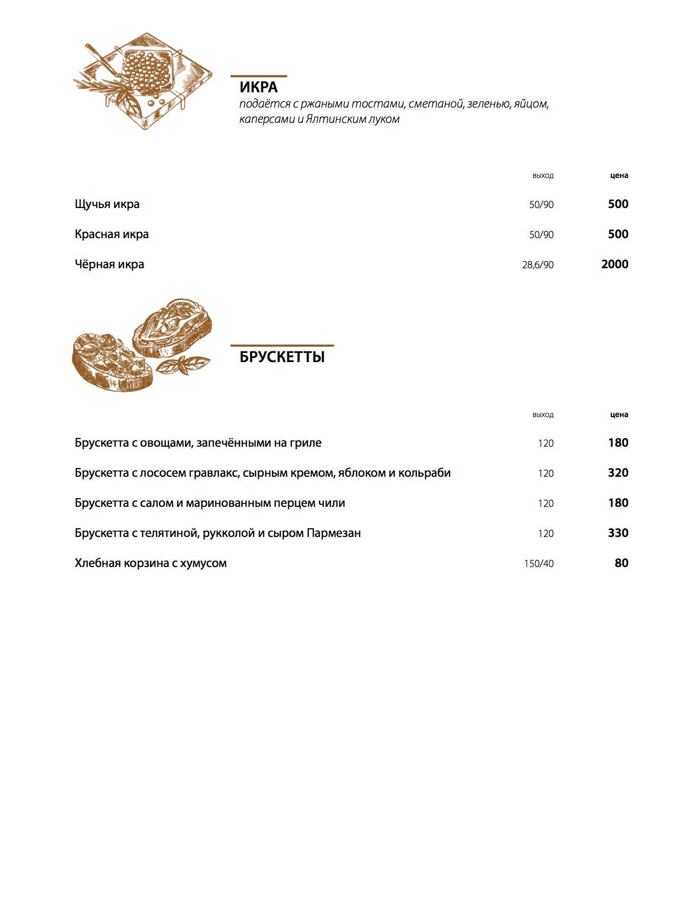 Simfero меню
