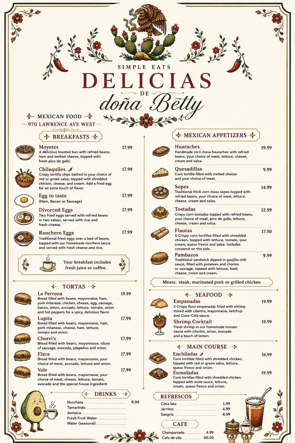 Simple Eats - Delicias de Dona Betty меню