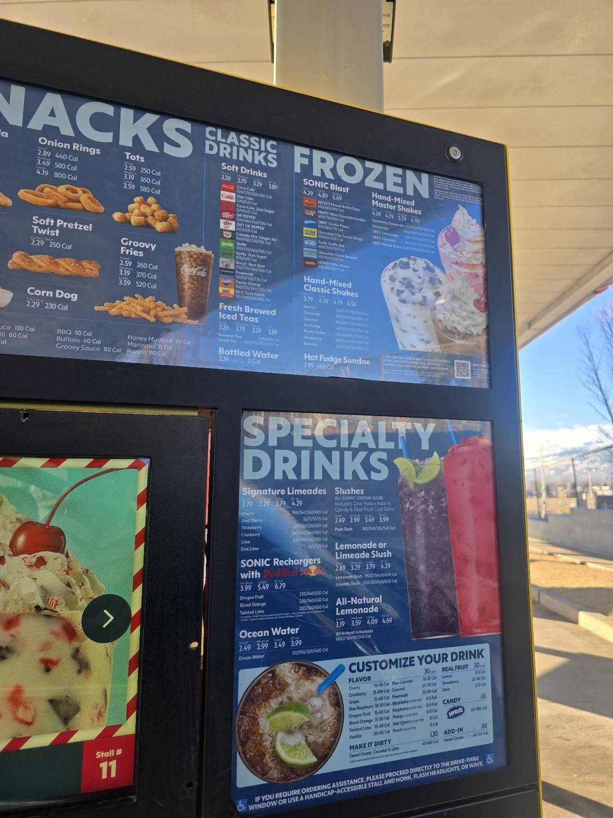 Sonic Drive-In меню