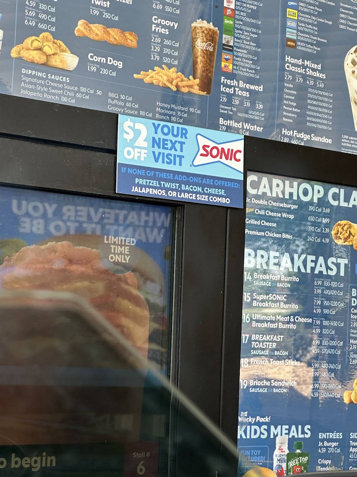 Sonic Drive-In меню