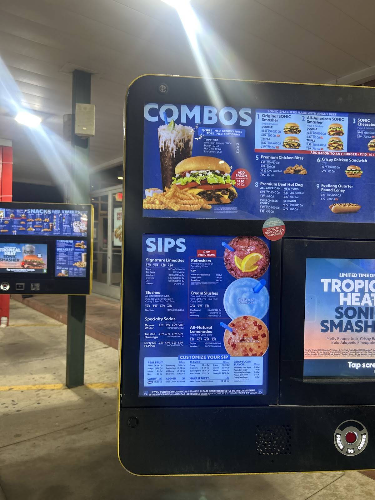 Sonic Drive-In меню