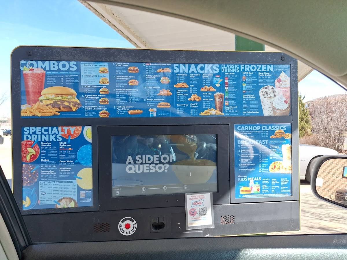 Sonic Drive-In меню