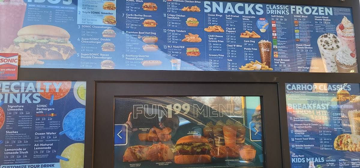 Sonic Drive-In меню