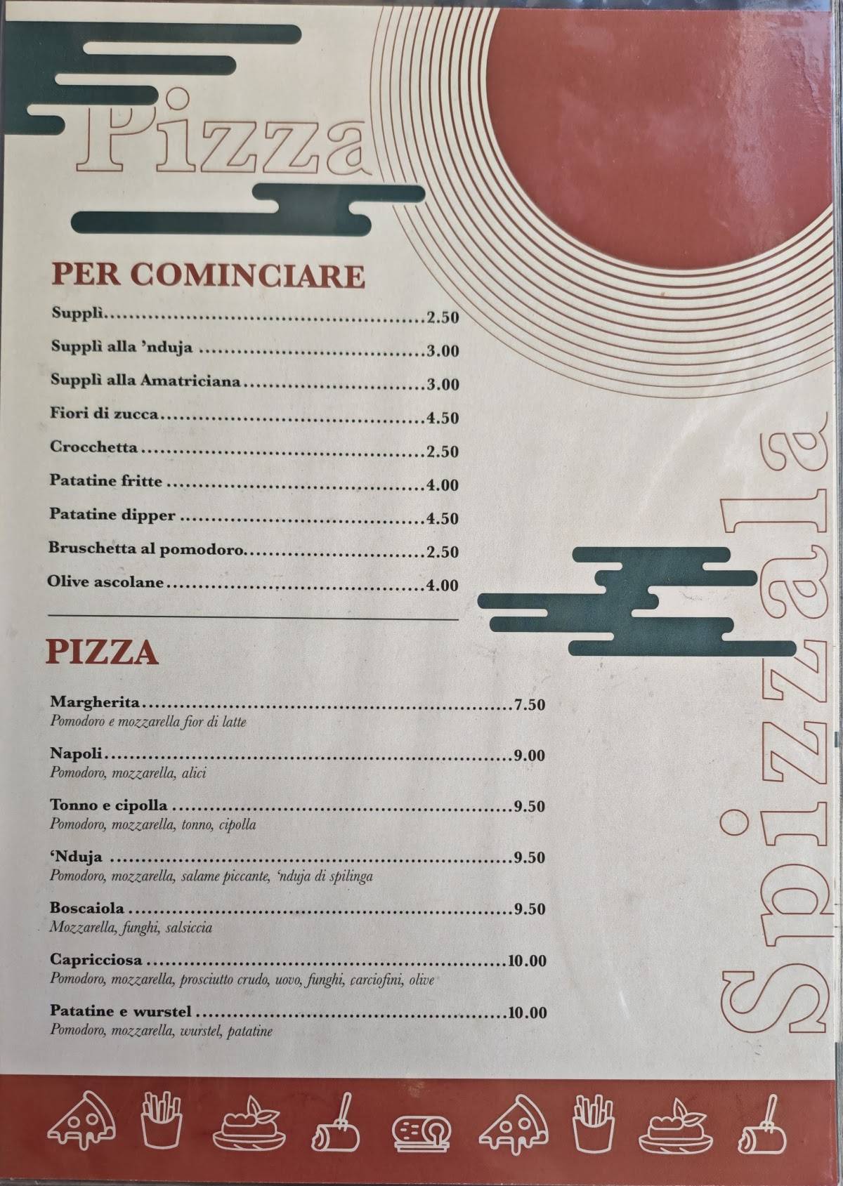Spizzala меню