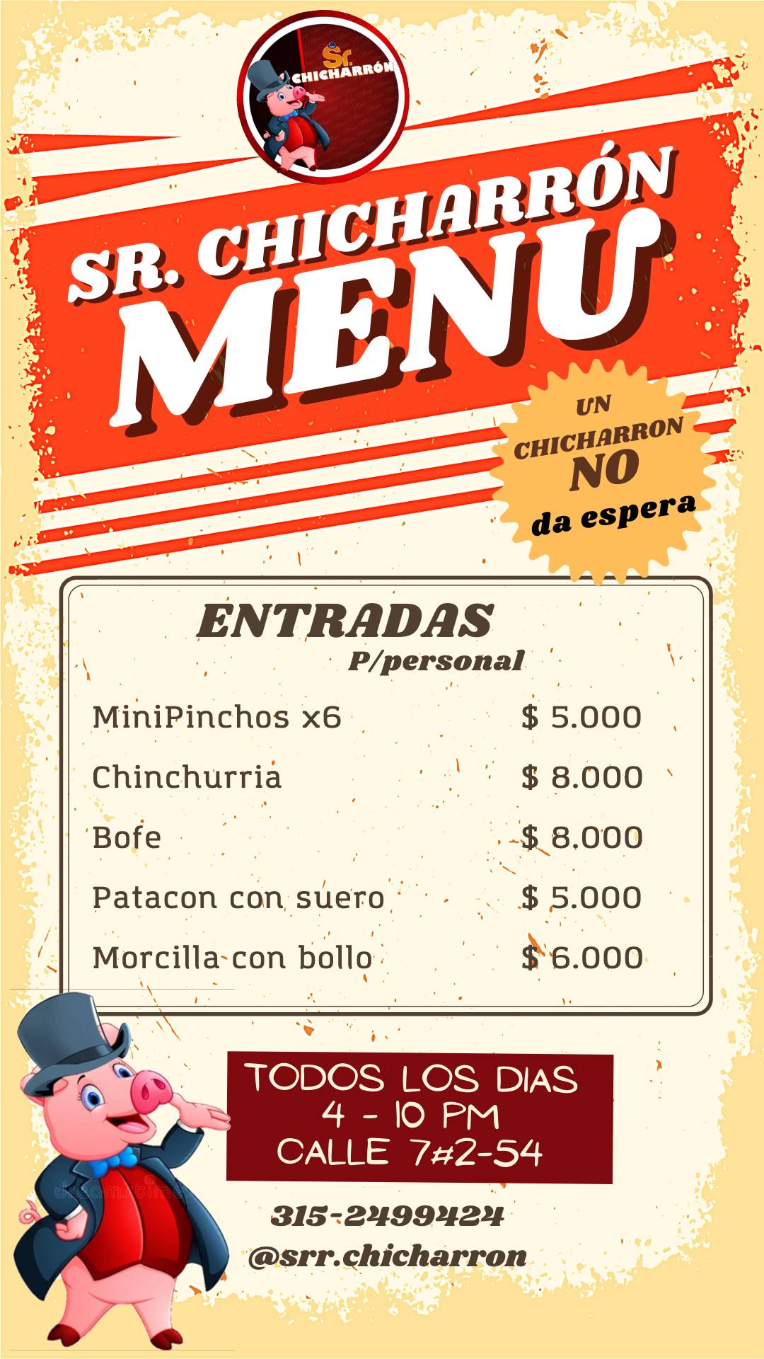 Sr. Chicharrón меню