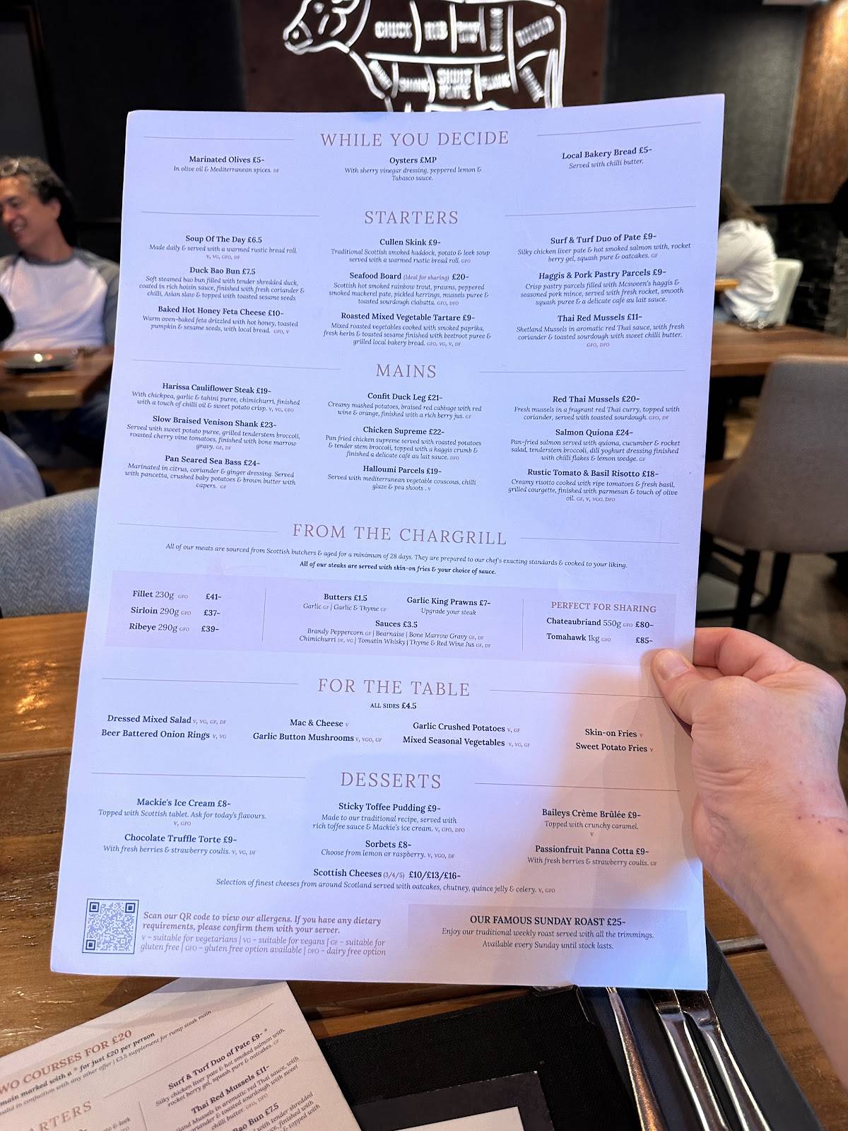 Prime Steak & Seafood меню