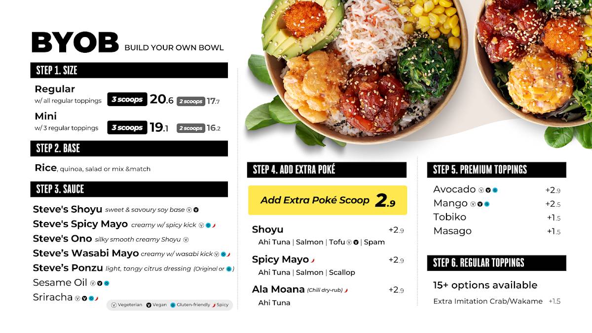 Steve's Poké Bar меню