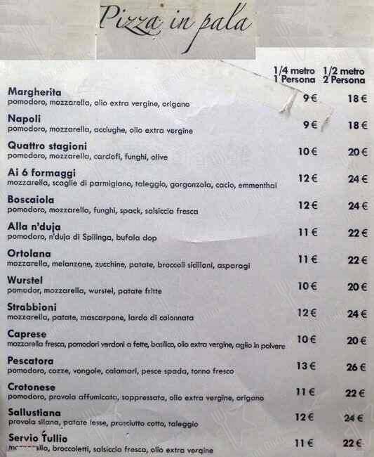 Strabbioni Ristorante меню