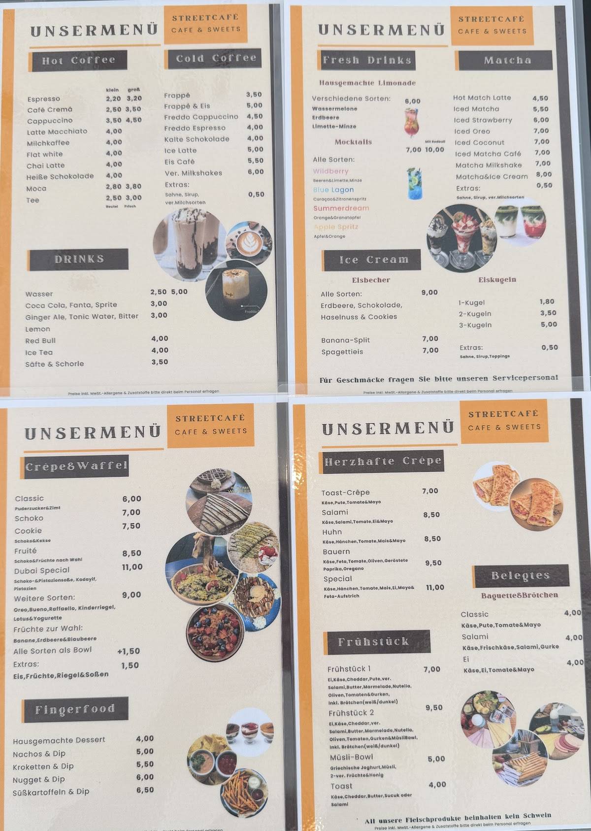 StreetCafé меню