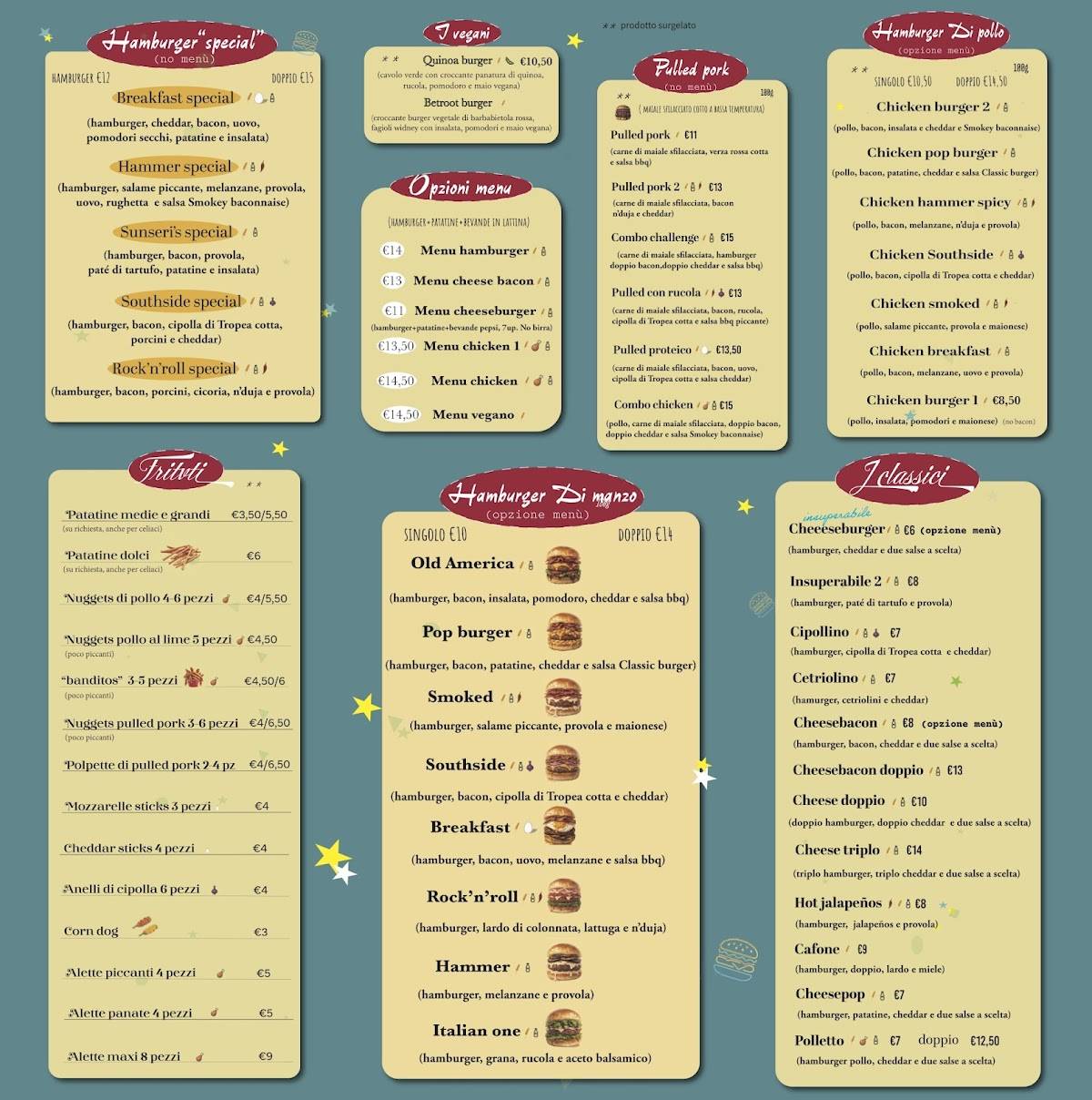 Sunseri’s diner di Alessandro e Federica меню