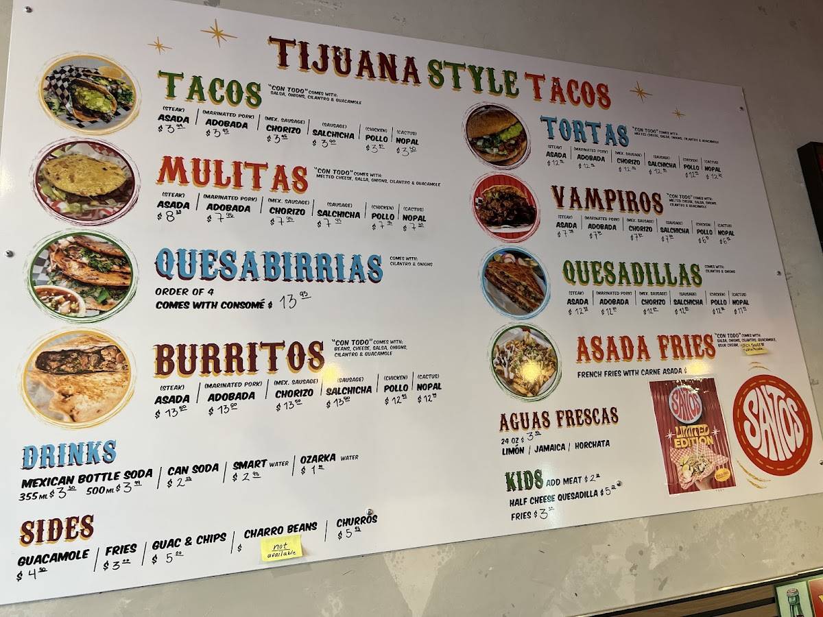 TACOS SANTOS меню