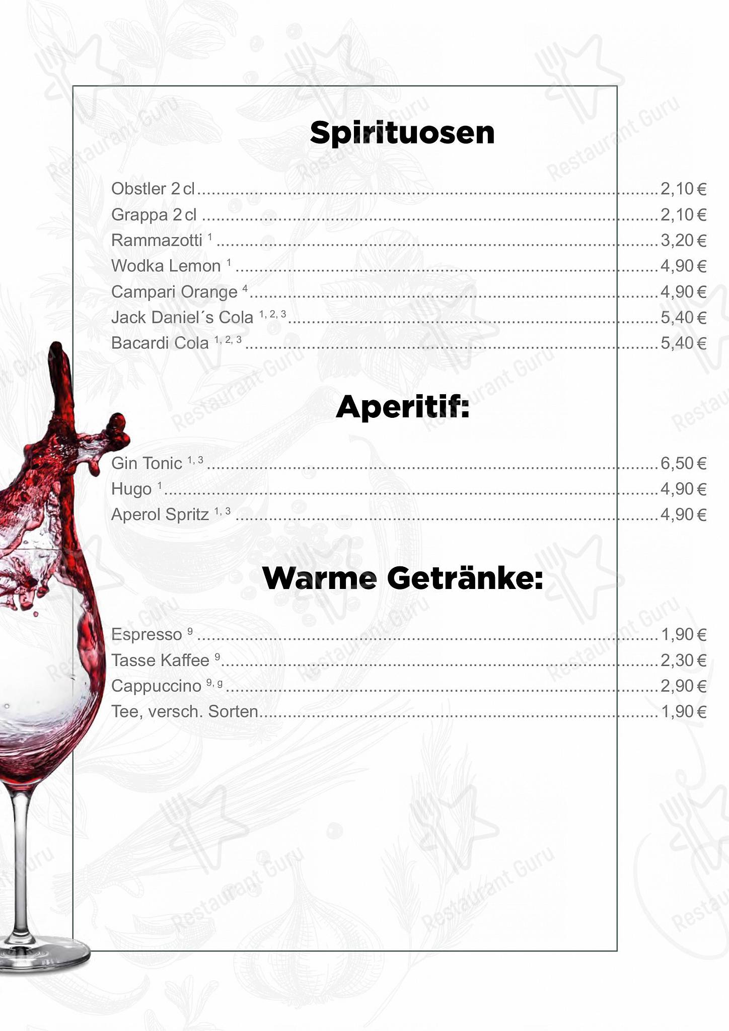 TC Rutesheim Club-Restaurant в Рутесхайме - 菜单