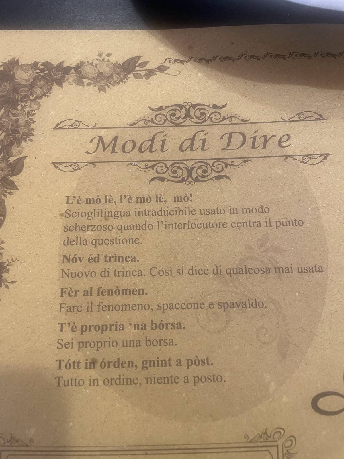 Tagliatelleria Modena Ovest меню