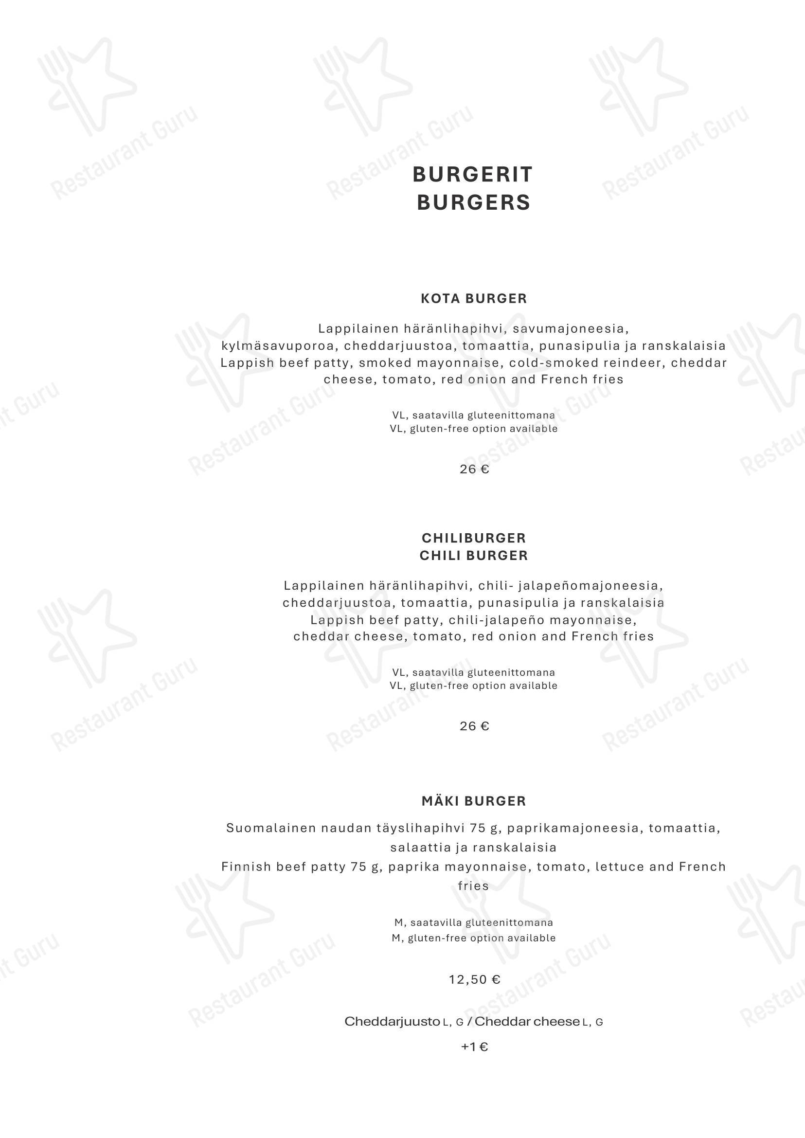 Меню ресторана Takka Restaurant - Меню напитков