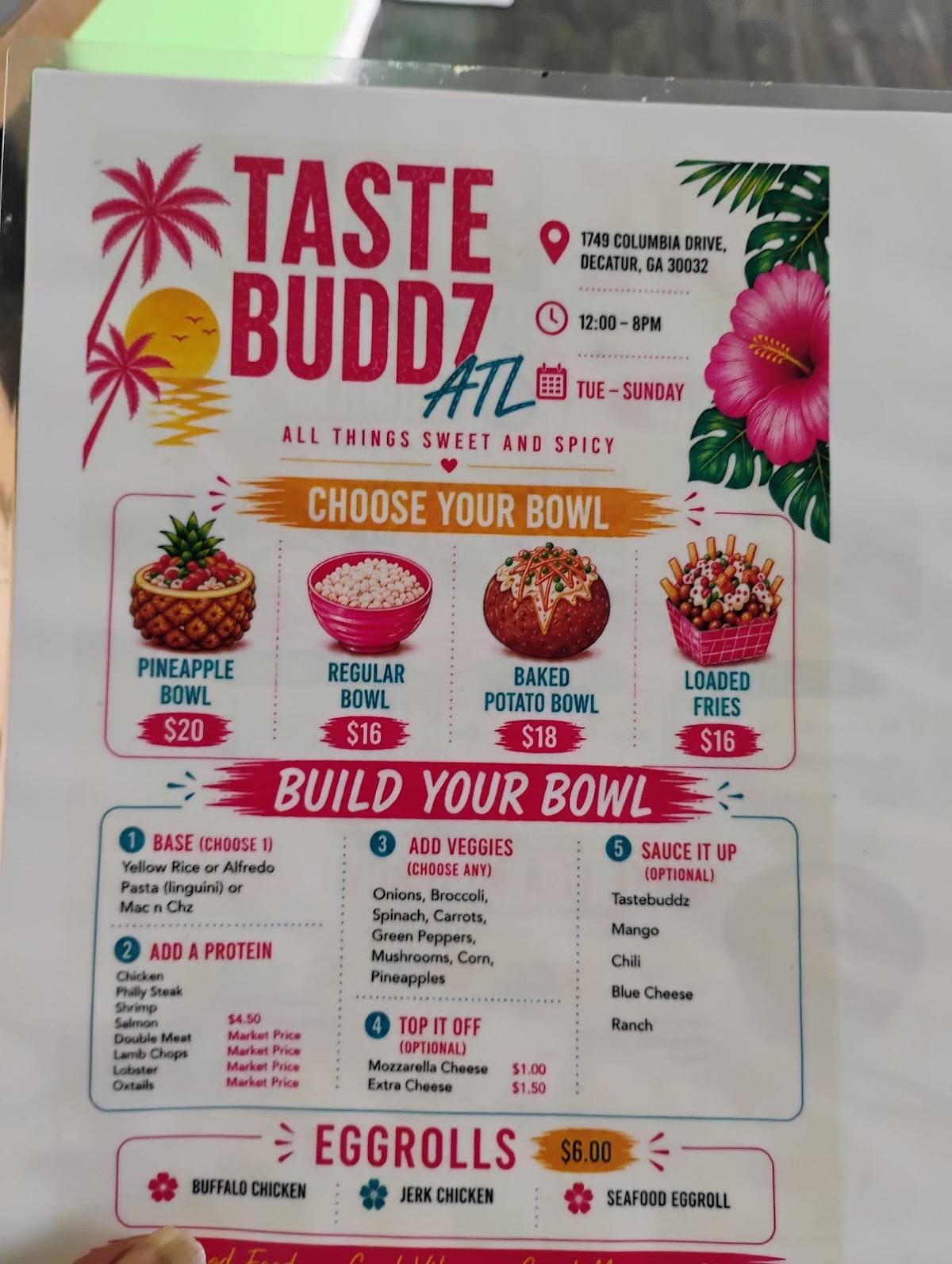 Taste Buddz ATL меню