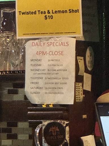 The Irishman Pub меню