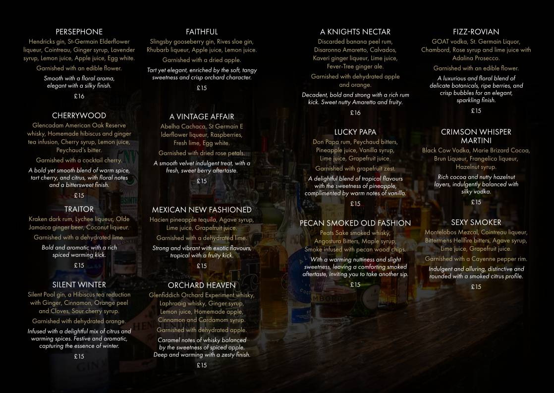 The Lucky Pig Cocktail Bar меню