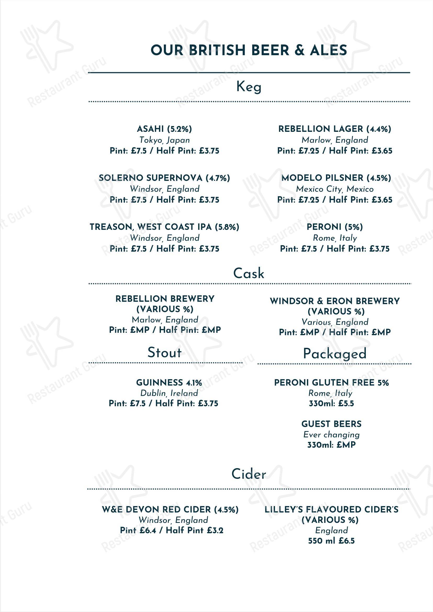 The Shurlock Inn в Уолтеме Сейнте Лоренсе - Wine Menu