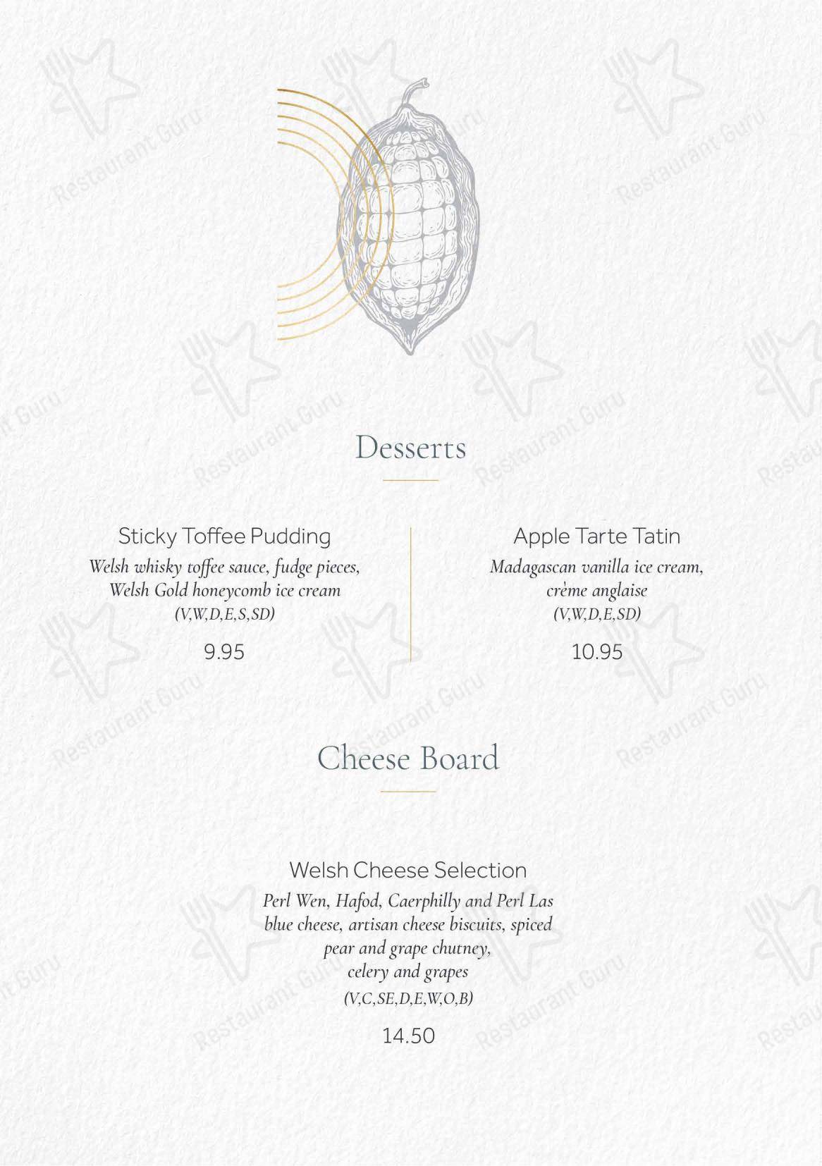 Коктейльная карта ресторана The Sorting Room Restaurant в Кардифф