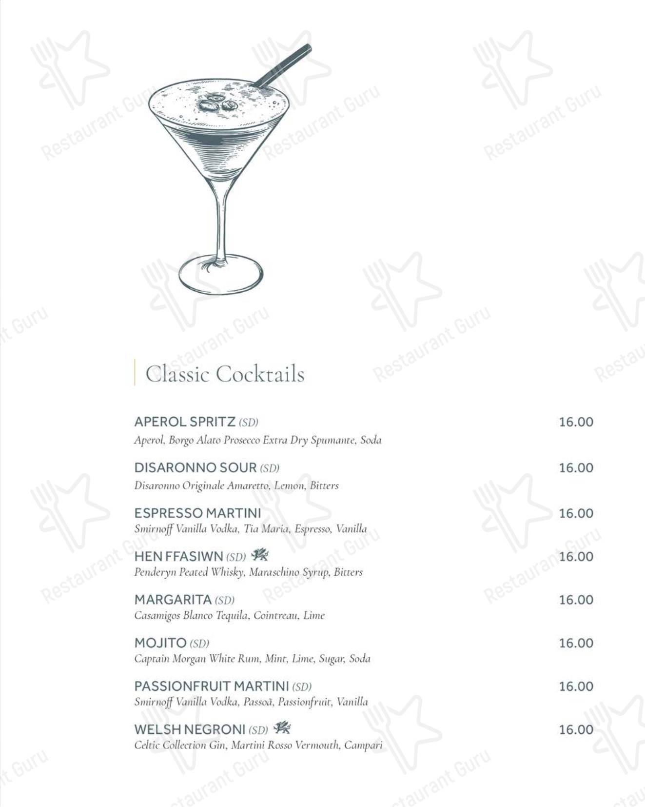 Wine Menu ресторана The Sorting Room Restaurant в Кардифф