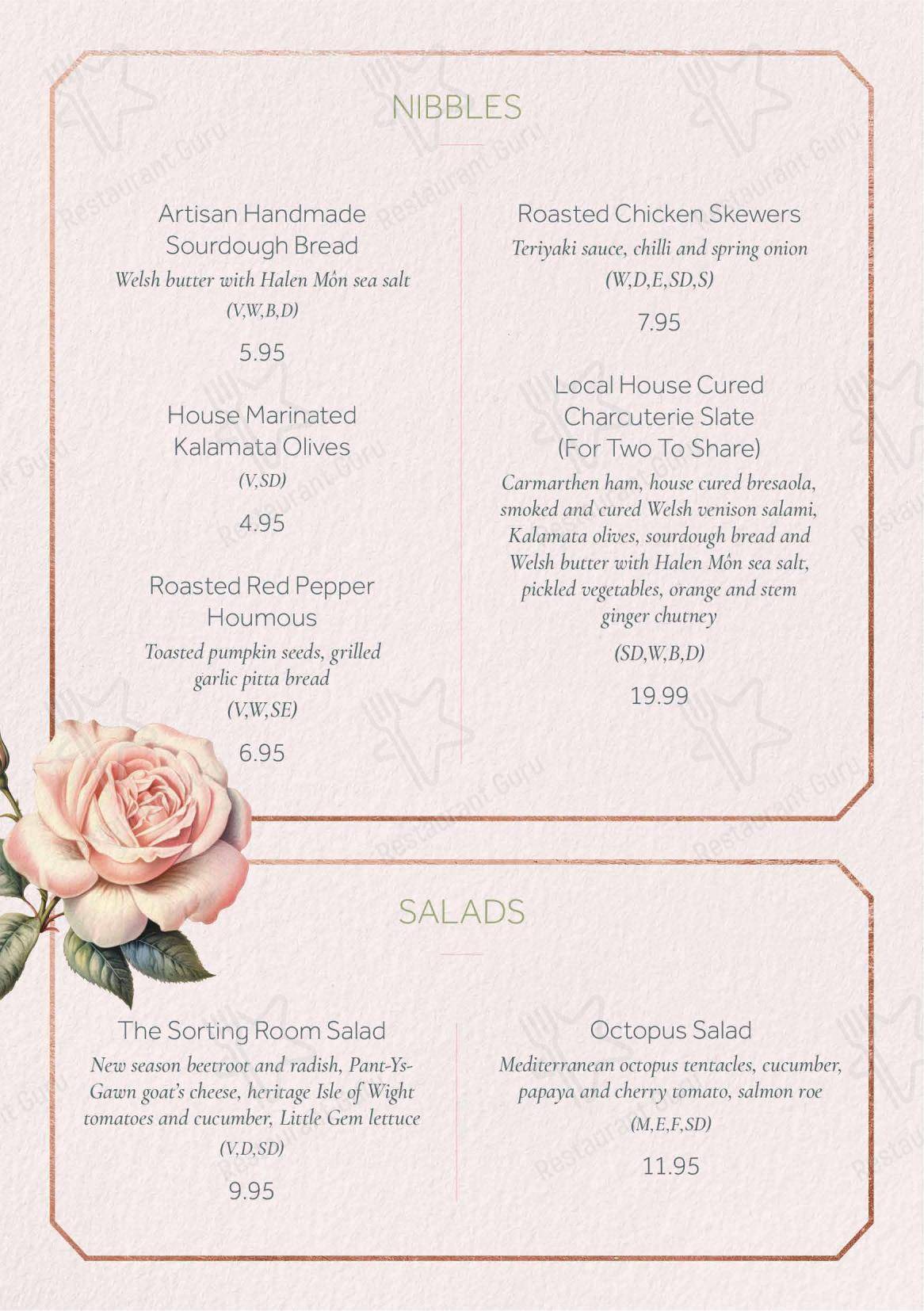 Kids Menu ресторана The Sorting Room Restaurant