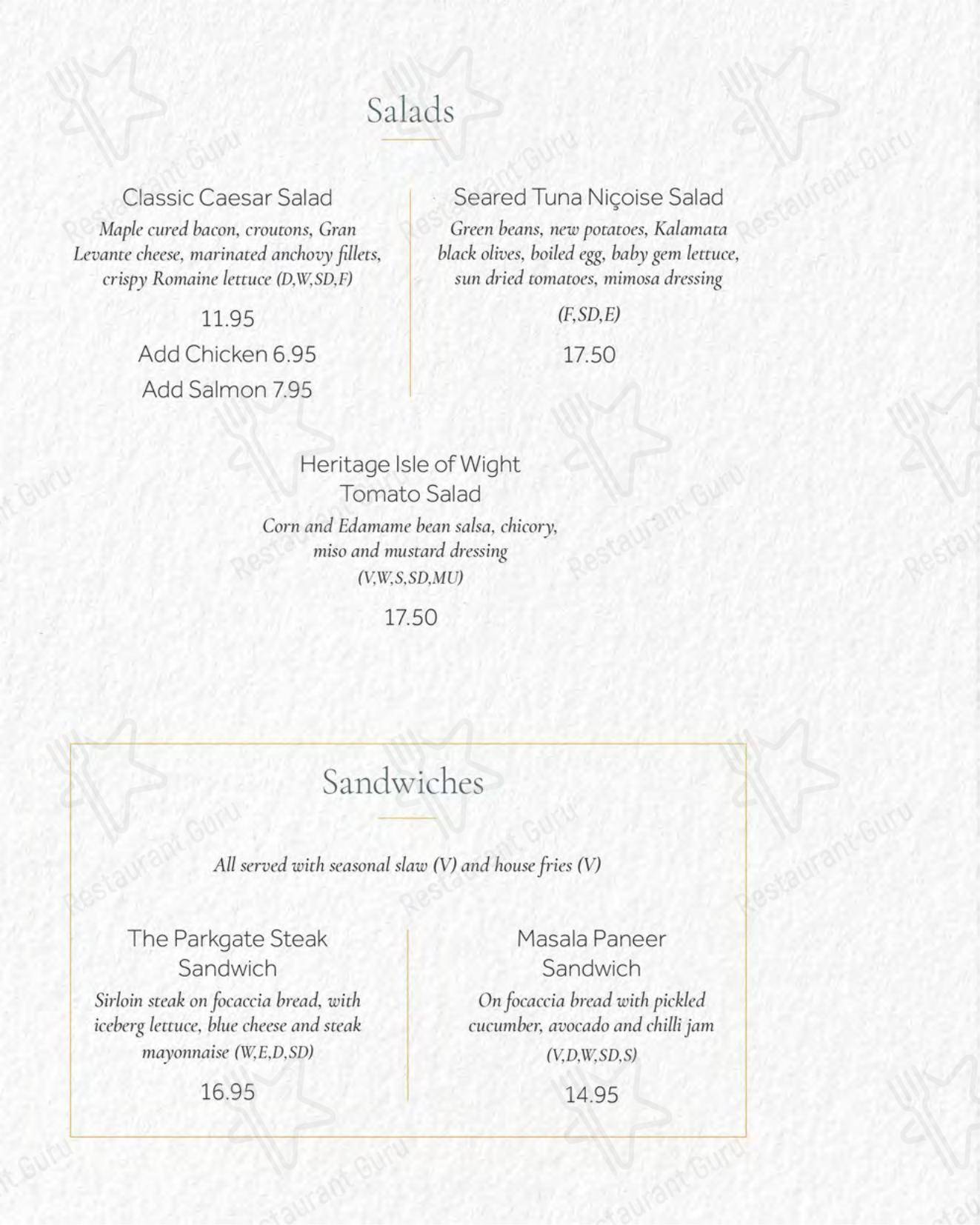 OUR CATERING MENU ресторана The Sorting Room Restaurant