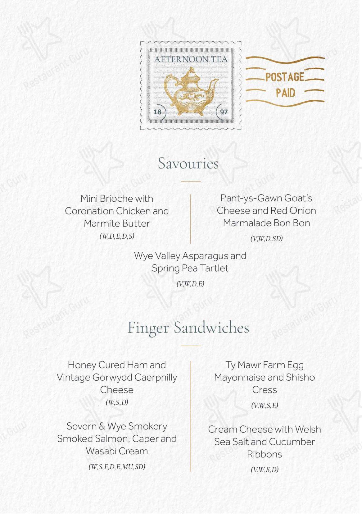 Меню ресторана The Sorting Room Restaurant
