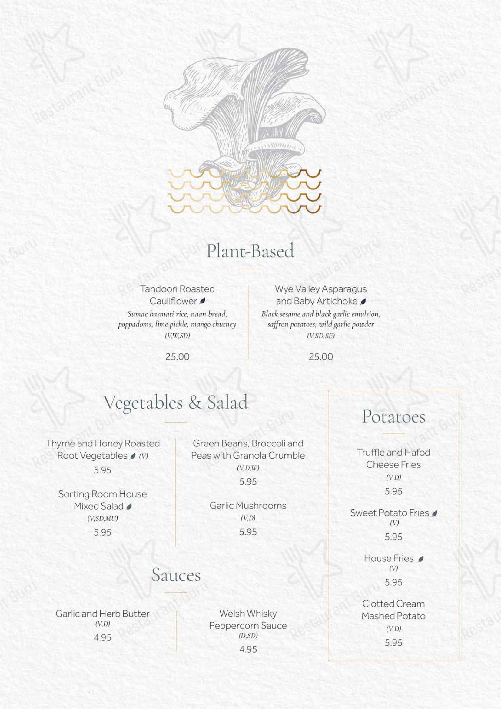 Menu prices ресторана The Sorting Room Restaurant в Кардифф