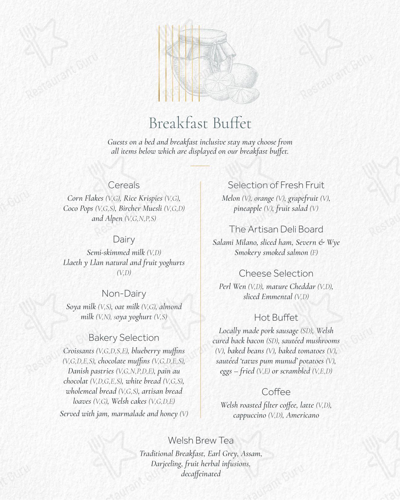 Boronia Catering Menu Pack ресторана The Sorting Room Restaurant в Кардифф