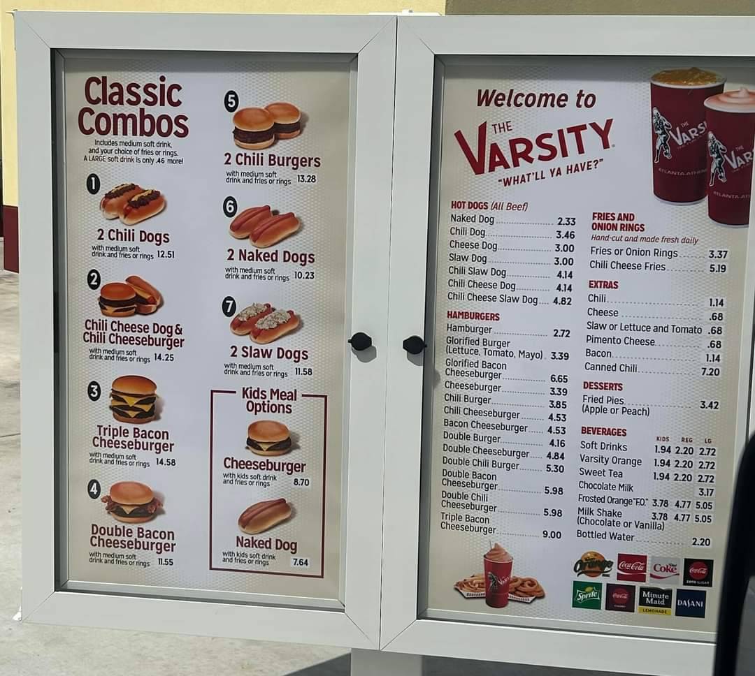 The Varsity Rome меню