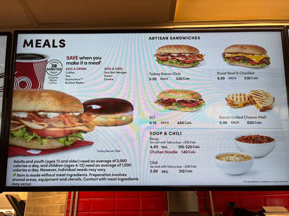 Tim Hortons меню