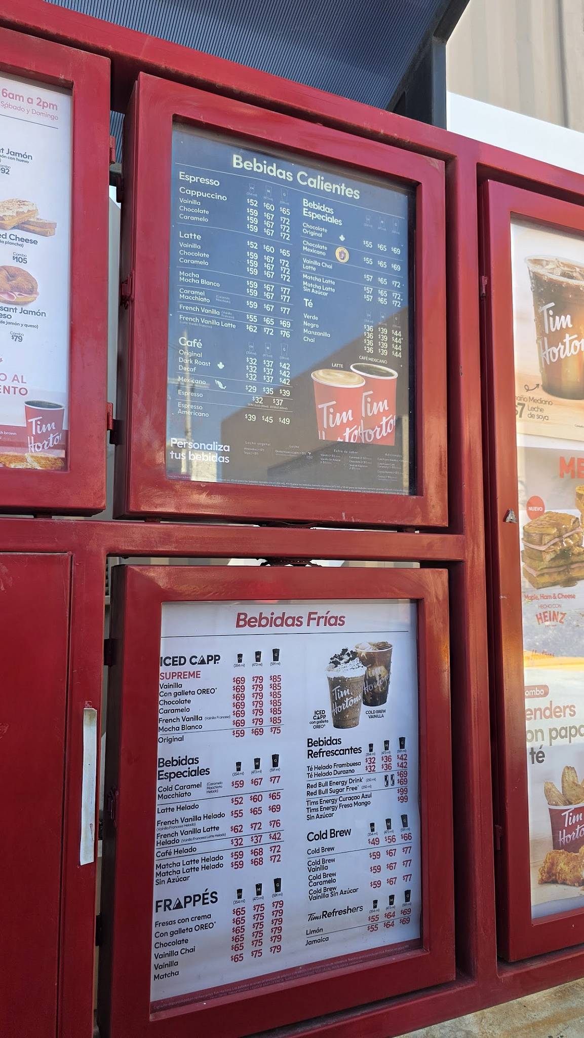 Tim Hortons Rinconada меню