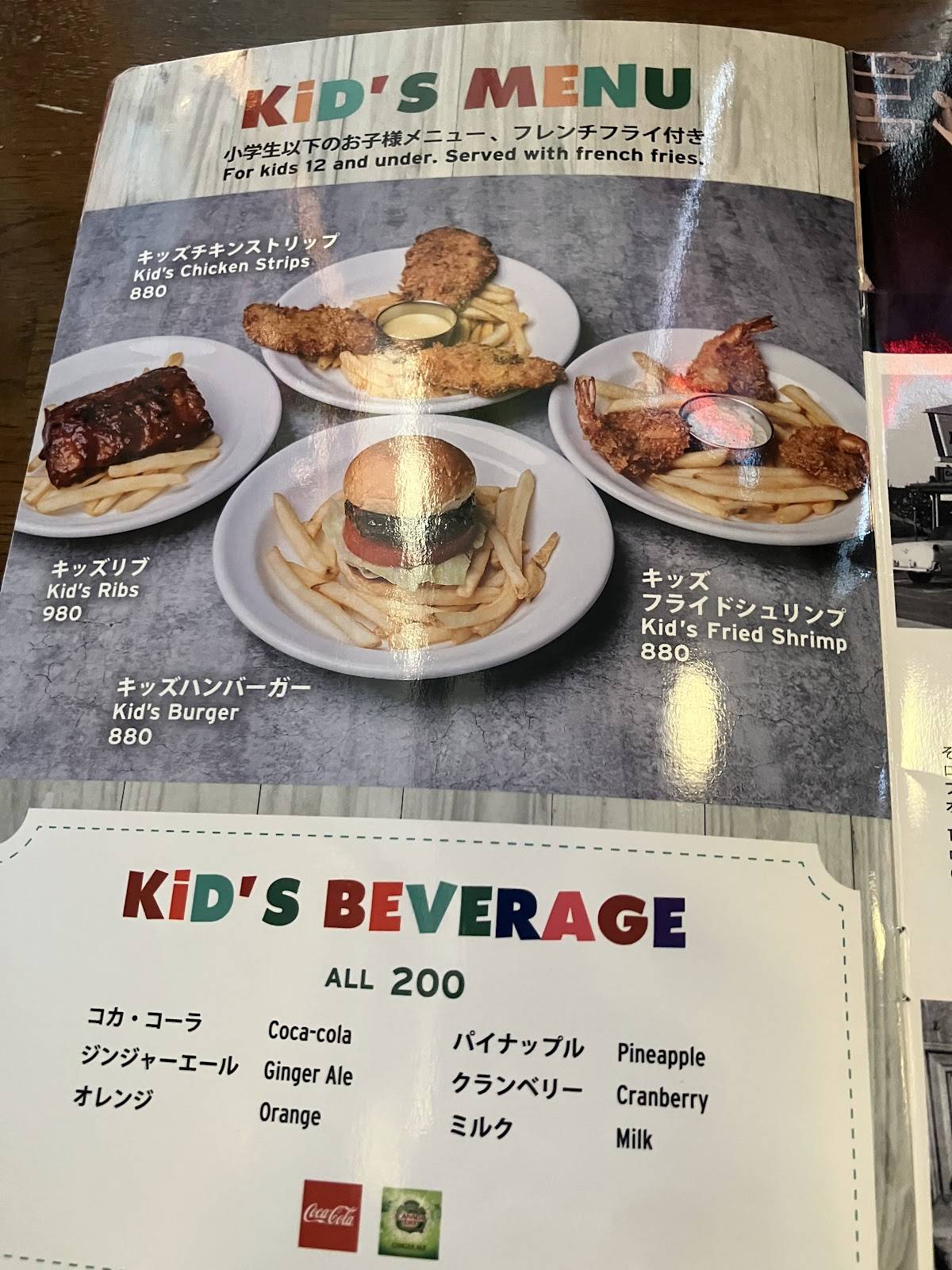 Tony Roma's меню