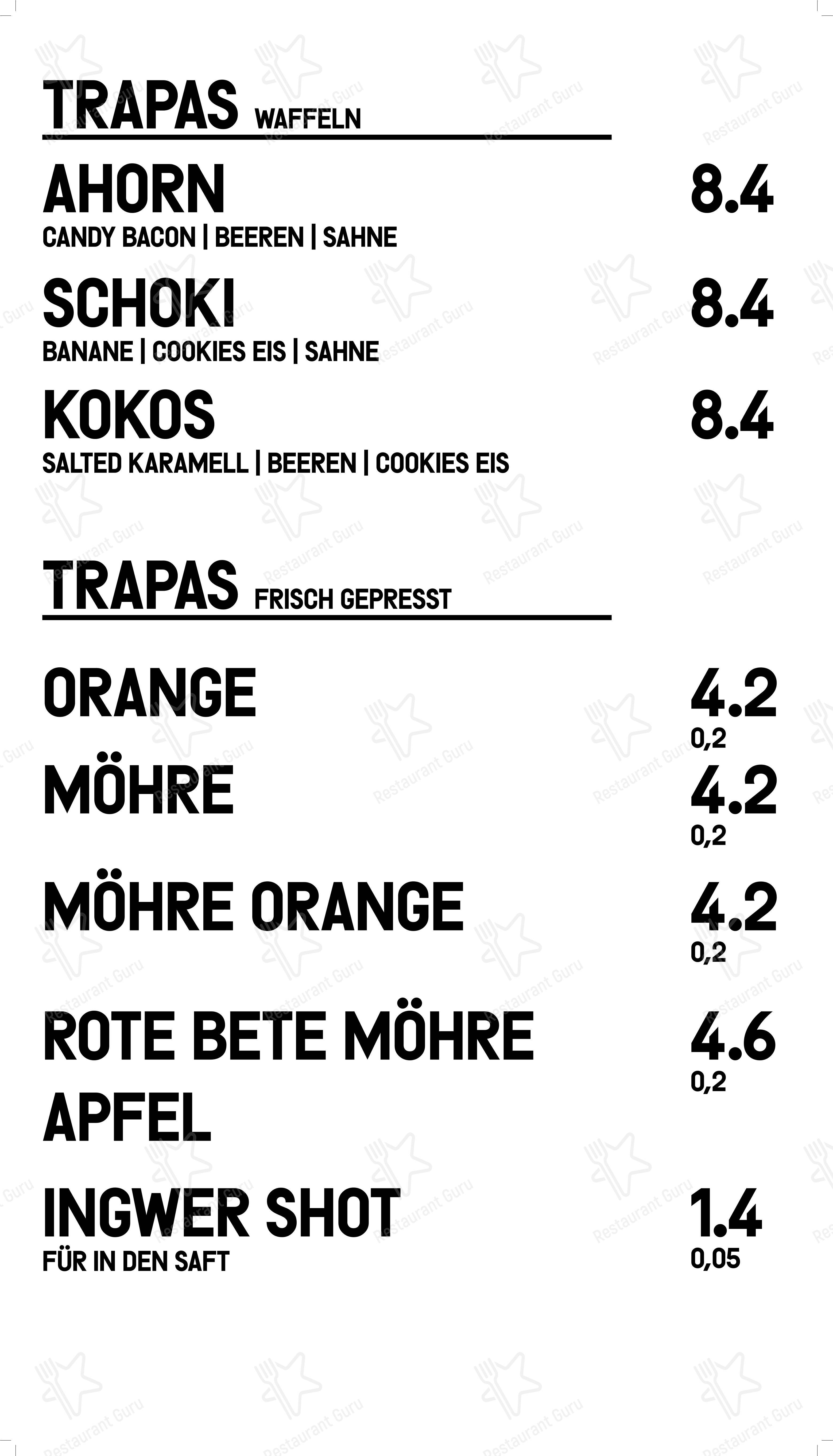 Крафт меню ресторана Trapas в Кёльне