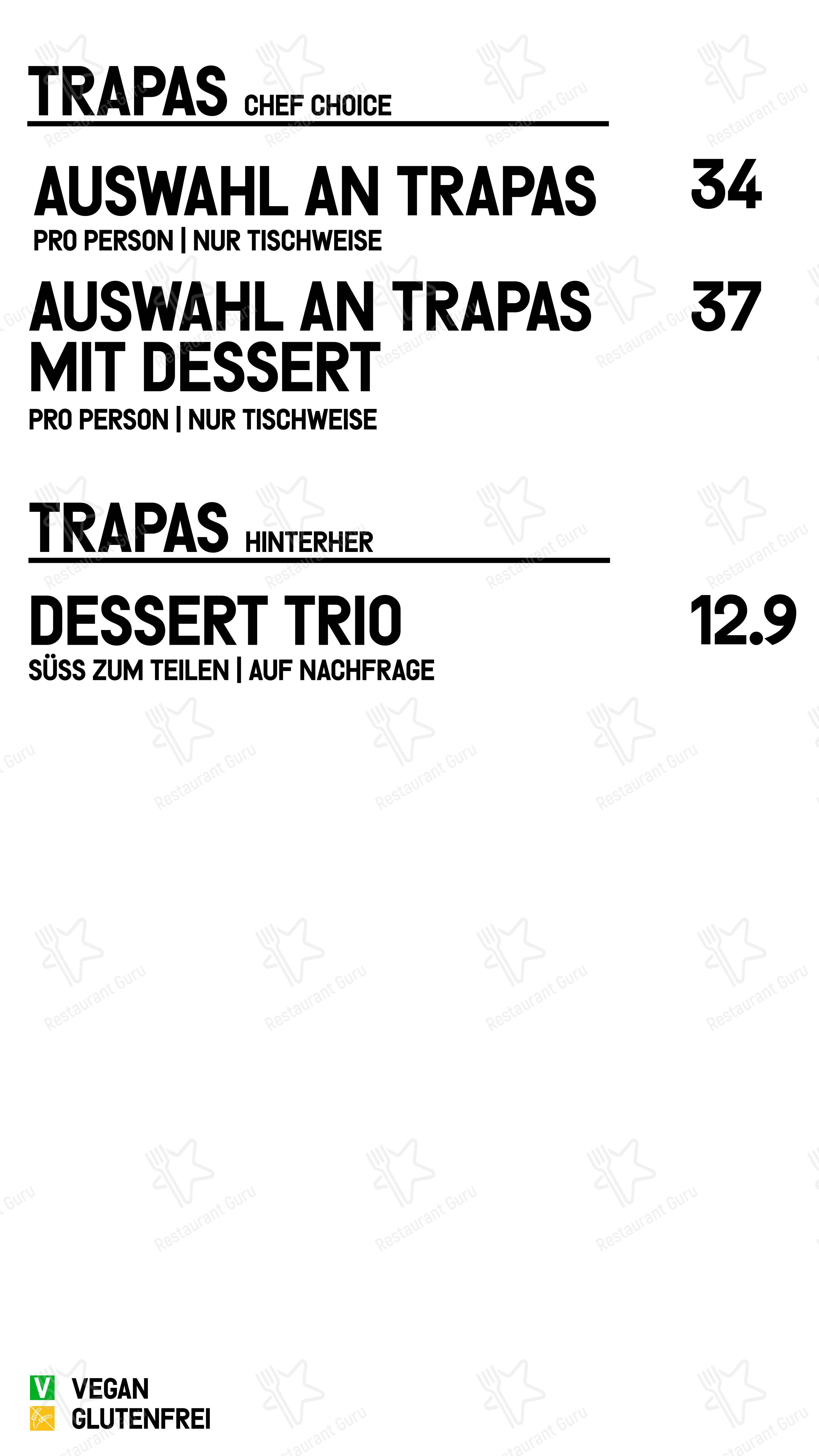 Меню ресторана Trapas в Кёльне
