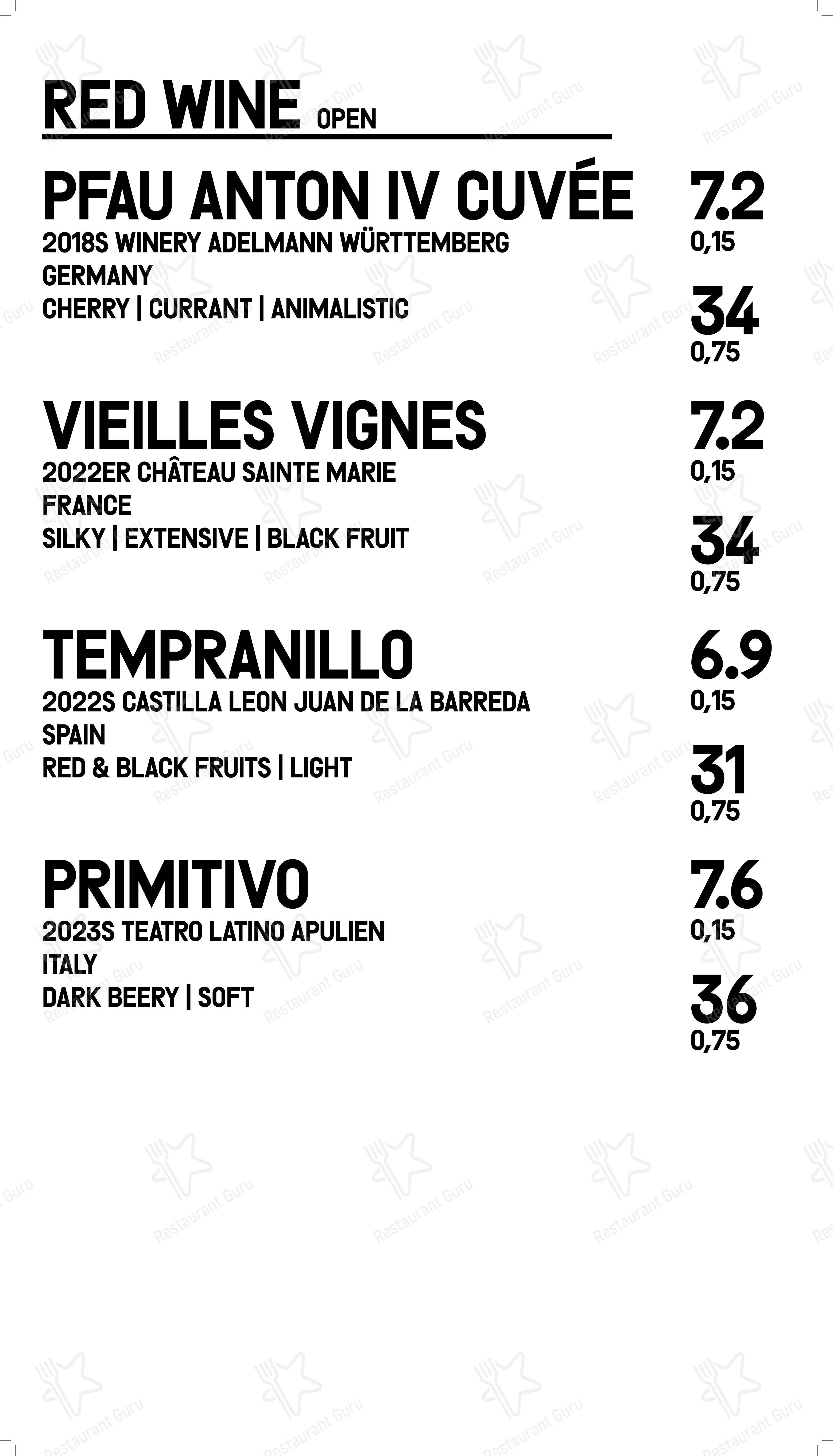 Dinner Menu ресторана Trapas в Кёльне