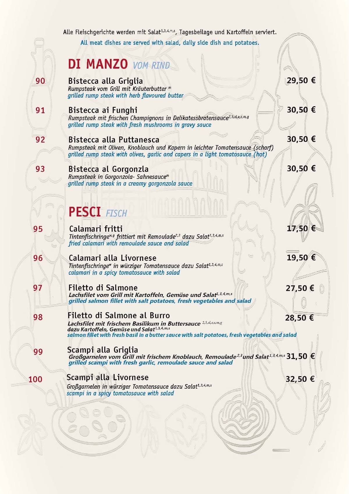 Trattoria Splendido меню
