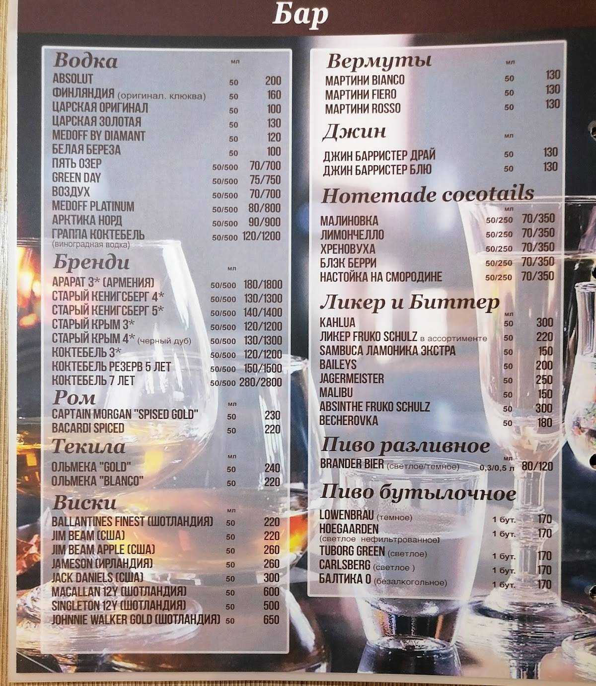 Трюфель меню