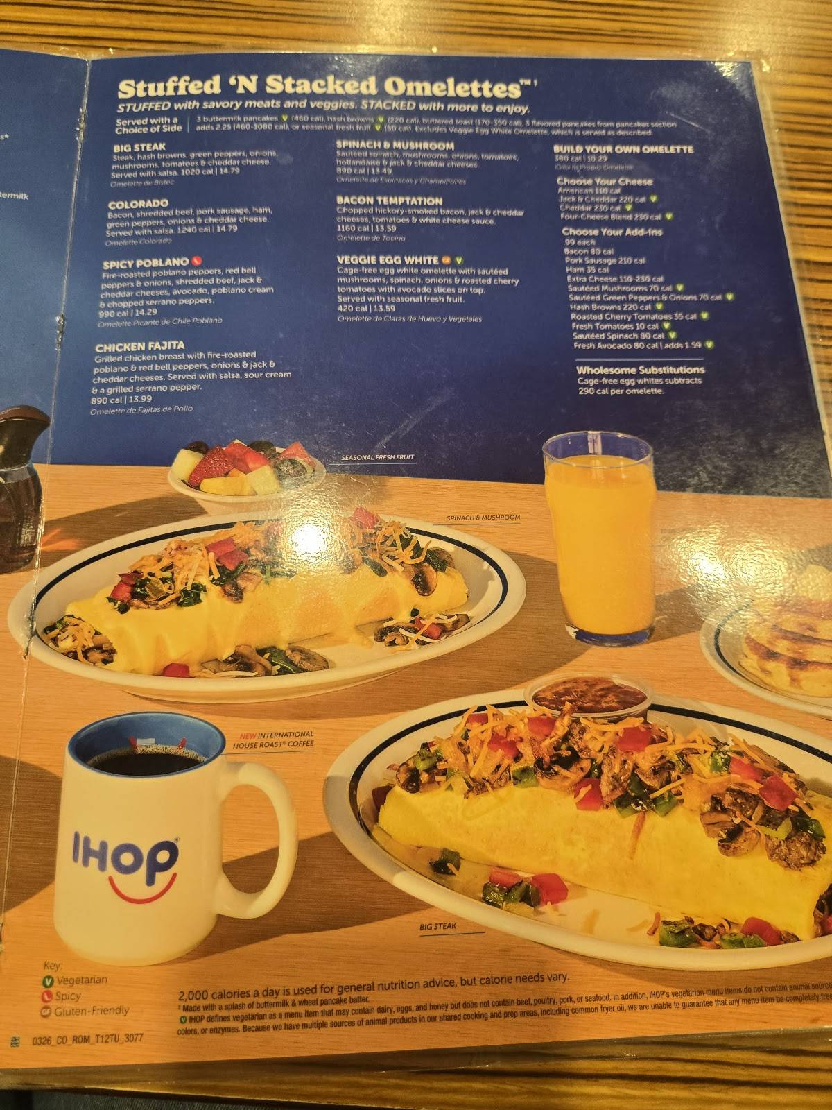 IHOP меню