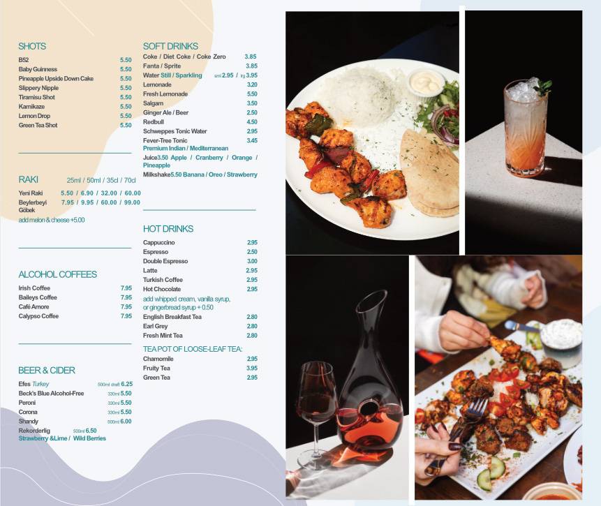 Türkiz Restaurant меню