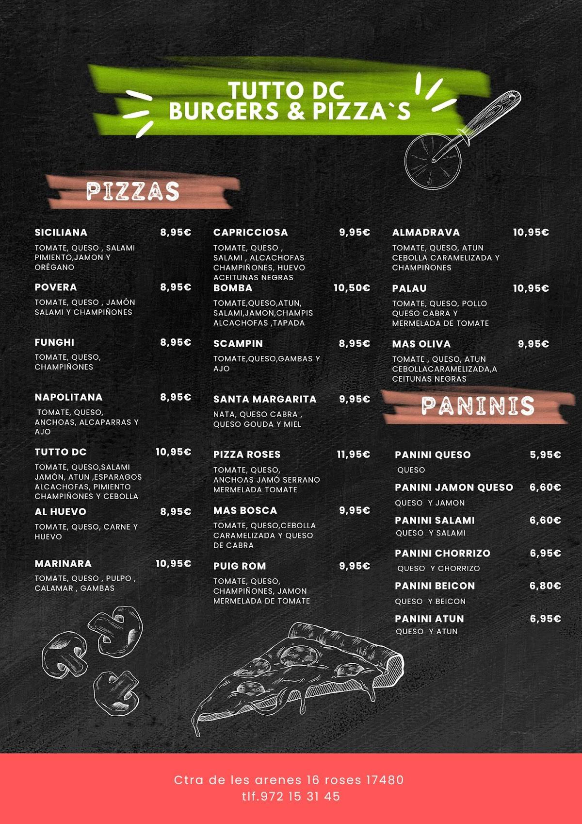 Tutto Dc Burgers & Pizza’s roses меню